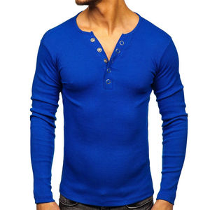 Camiseta de Manga Larga para Hombre, Diseño Nuevo, Corte Holgado, 100% Algodón, Cuello Redondo, Secado Rápido, Transpirable, Estilo Urbano, Precio Económico - Product Image 1