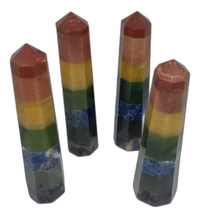 Vente en gros : Obélisque en cristal poli éco-responsable des sept chakras, baguette de guérison, pierre précieuse pour la méditation, l'équilibre énergétique Reiki et le Feng Shui - Product Image 3
