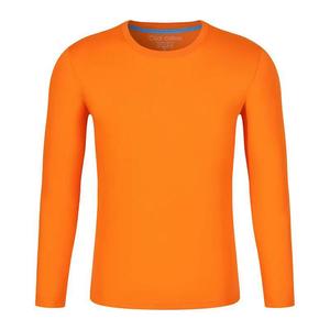 เสื้อยืดคอกลมแขนยาวสีดำสำหรับผู้ชาย พิมพ์ลายโลโก้ด้านหน้า ทรงเข้ารูป แห้งเร็ว เป็นมิตรกับสิ่งแวดล้อม ผลิตจากโพลีเอสเตอร์ 100% ขนาดปกติ - Product Image 5