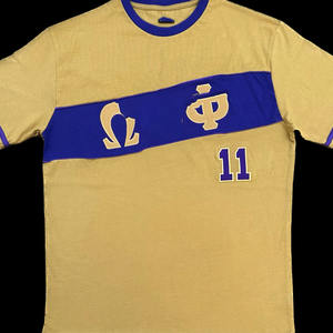 Camiseta de Hombre Omega Psi Phi con Diseño Personalizado Griego, Logotipo Bordado en Chenille, 100% Algodón Tejido, Cuello Redondo, Manga Corta - Product Image 6