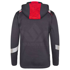 Sweat-shirt à capuche pour homme 100% polyester noir et vert avec poche, impression réfléchissante, respirant, tricoté, sportif, automne - Product Image 3