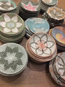 BLUE LOTUS FARM Eco-Friendly Woven Seagrass <b>Wall</b> <b>Clock</b> <b>Modern</b> Design 4-Piece Set for Living Room Home Decor - Product Image 4