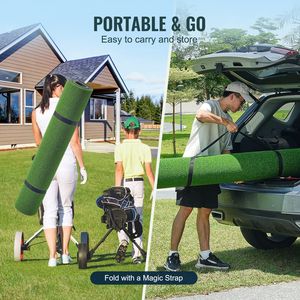 Tappetino da Golf 5x5ft in Erba Sintetica Rinforzata con 3 Tee in Gomma, Materiale EVA, Ausilio per l'Allenamento Golfistico - Product Image 5