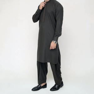 Salwar Kameez moderne en coton pour homme, tenue ethnique tendance, légère et confortable, idéale pour la prière islamique et le quotidien. - Product Image 3
