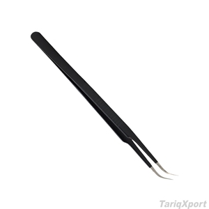 Pinzas de Precisión Negras de Acero Inoxidable para Extensión de Pestañas, Aislamiento, Herramienta de Belleza Profesional, Venta al Por Mayor OEM - Product Image 3