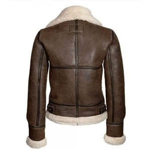 Ladies <b>Genuine</b> Leather Jacket 100% Leather Women's Vintage Spring Autumn Breathable Coat with <b>Nylon</b> Lining - Product Image 4