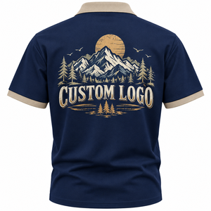 Polo de Manga Corta Azul Claro para Hombre, Corte Regular, Cuello con Botones, Venta al Por Mayor, Logotipo Personalizado, 100% Algodón - Product Image 3