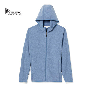 เสื้อฮู้ดซิปผู้ชาย Relevo Industries ลายพิมพ์เทอร์รี่ ผ้าฝ้าย 100% สีน้ำเงินล้วน ทรงปกติ สวมใส่สบายๆ สำหรับฤดูใบไม้ผลิ - Product Image 2