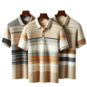 Venta al por mayor OEM logotipo personalizado impreso bordado Golf Polo de lujo de alta calidad de punto a rayas Polo para hombres de Bangladesh - Product Image 4