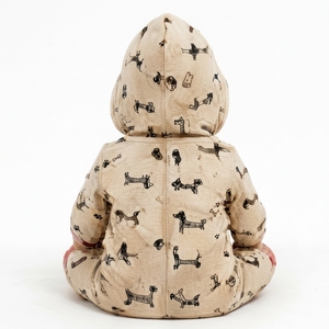 Conjunto de chándal con capucha para bebé al por mayor, estampado de animales, sudadera con capucha de manga larga con cremallera y pantalones jogger a juego para bebés y niños pequeños - Product Image 6