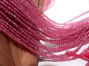 Perles de topaze naturelle facettées rondes 2,5-4 mm, couleur rose, brin de 13 pouces - Product Image 5