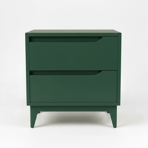 Mesa Auxiliar/De Noche Moderna con 2 Cajones, Diseño Ecológico de Roble Macizo para Salas de Estar y Comedor - Product Image 1