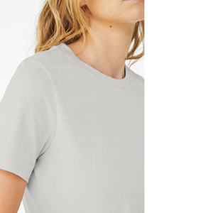 Bella Canvas, camiseta de Jersey de Color plateado para mujer, camiseta transpirable de algodón de manga corta, cuello redondo, patrón 3D, Agujero hueco - Product Image 3