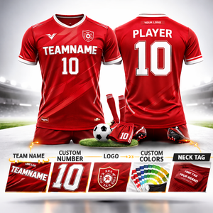 Camiseta de Fútbol Personalizada con Transferencia Térmica, 100% Poliéster, Secado Rápido, para Clubes, Equipos, Ligas, Escuelas, OEM, Marca Privada - Product Image 2