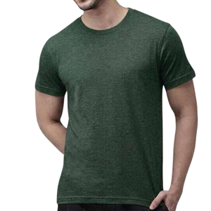 New <b>Design</b> Men Polyester/Cotton Anti-Wrinkle Knitted Short Sleeve T-Shirt Custom Front Print Solid High Quality Eco-Friendly - Product Image 5