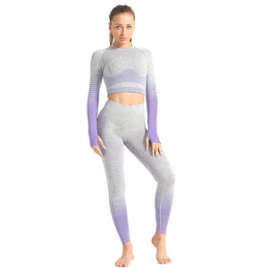Conjunto de Yoga de Secado Rápido para Mujer, Diseño Sólido y Transpirable de Spandex/Poliéster, Cintura Baja, Cuello en V, Ropa Deportiva Resistente de 2 Piezas - Product Image 6