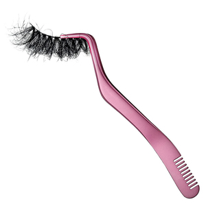 Pince à épiler professionnelle rose Kaamir Instruments pour rehaussement de cils, peigne en acier inoxydable, séparateur de sourcils à 90 degrés KI-CT-120 - Product Image 5