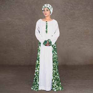 Rayon Kaftan Modest <b>Eid</b> Evening Party Plus Size Digital Print Panels Anti-Wrinkle Breathable <b>Long</b> Sleeves Floor Length - Product Image 6