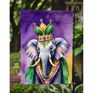 Elefante rey Mardi Gras jardín bandera Multicolor decorativo patio Banner para Patio ilustraciones buzón bandera para camas de flores tamaño para - Product Image 3