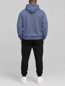 Fabricante OEM al por mayor, conjunto de 2 piezas unisex de streetwear con capucha de peso medio, logotipo bordado, 100% algodón, estampado en serigrafía. - Product Image 2
