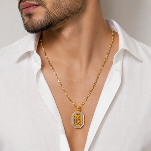 Pendentif Chaîne en Or Rose 18 carats avec Diamant Octogonal pour Homme et Femme, Poli Miroir, Géométrique, Idéal pour Fêtes, Cadeau, Usage Quotidien, Bijou - Product Image 1