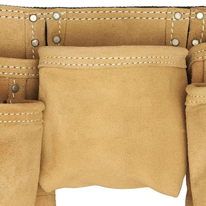New Arrival Best Selling Customized Solid Color Genuine Leather Knife Roll Bags Own Logo Custom Label OEM Support Tool Bags - Product Image 3