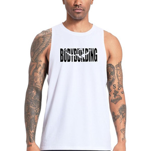 Débardeur de sport pour homme OEM, respirant, 100% coton, col rond, impression numérique personnalisée, sans manches, vêtements de sport, 275 GSM, tricoté - Product Image 5