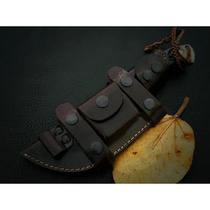Couteau de traqueur Burraq OEM DIY fait main en acier D2 industriel de 12 pouces, à lame pleine, multifonctionnel, avec motif texturé martelé, en cuir - Product Image 3