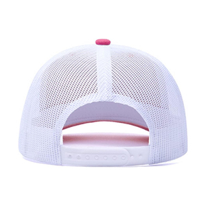 Gorra Trucker Rosa de 6 Paneles Unisex Ajustada de Malla Casual de Color Sólido para Primavera Verano con Bloques de Color y Perlas - Product Image 2