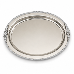 Plateau à chocolat ovale de qualité supérieure en argent avec bordure sculptée, accessoires à chocolat personnalisables, tailles personnalisées, couleur disponible - Product Image 2