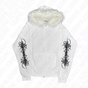 เสื้อฮู้ดซิปผู้หญิงสไตล์ Y2K ลายกราฟิกโกธิค สตรีทแวร์ลำลองทรงหลวม - Product Image 4