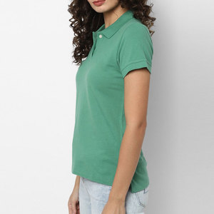 Polo de Mujer de Primera Calidad en Mezcla de Algodón, Estilo Casual, Top de Manga Corta con Diseño de Rayas para Uso Diario - Product Image 2