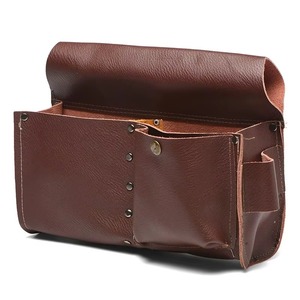 Ceinture à outils orange avec plusieurs poches pour marteau, tournevis, ruban à mesurer et clous - Product Image 3