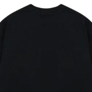 Camiseta Negra de Corte Holgado para Hombre, Manga Corta, Cuello Redondo, Algodón, Estilo Casual, Minimalista, Urbano, para el Verano, Uso Diario, Cómoda - Product Image 4