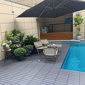 44 Pack Plastic <b>Interlocking</b> Deck <b>Tiles</b> 12\"x12\" Square Waterproof Outdoor Patio Decking <b>Tiles</b> for All Weather Use - Product Image 3