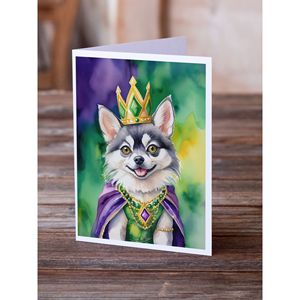 อลาสกัน Klee Kai King of Mardi Gras แปลกๆการ์ดอวยพร A7แพ็ค8การ์ดเปล่าพร้อมซองขนาด5x7 - Product Image 2