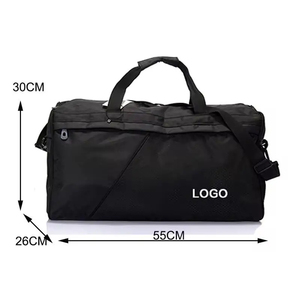 Bolsa de lona Oxford negra de 55x30x26cm, gran capacidad, múltiples compartimentos, cierre de cremallera, asa superior, bolsa de viaje, bolsa de transporte para deportes y gimnasio - Product Image 1
