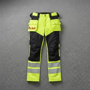 Pantalones de Trabajo de Alta Visibilidad para Hombre con Múltiples Bolsillos, Franjas Reflectantes, Material de Lona Transpirable, para Uso en Verano - Product Image 2