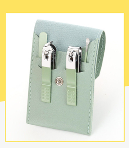 Custom Logo Multicolor Nail Clipper Set Portable Finger Toe Nail Cutter Trimmer <b>Kit</b> with Pastel Leather Pouch Bulk Wholesaler - Product Image 4