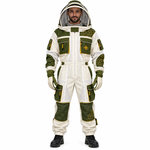 Traje de Apicultor Completo con Cremallera Frontal, Capucha y Guantes Protectores para la Extracción Profesional de Miel - Product Image 3
