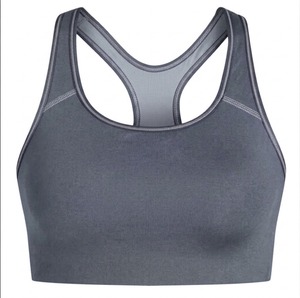 Women's Comfortable High <b>Support</b> Yoga Bra Custom Logo Strappy <b>Back</b> Seamless Eco-Friendly Crew Neck Workout Activewear - Product Image 5