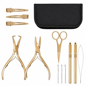 Premium Quality 100% Stainless Steel Extension Accessories <b>Kit</b> Hair Installation Tools <b>Weaving</b> Hook Precision Hair Extension <b>Kit</b> - Product Image 5