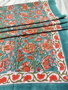 Export Quality Custom Logo Hand Block Print Leaf And Flower Pattern Cotton Sarong <b>Wrap</b> Women Lightweight Breathable Sarong - Product Image 1