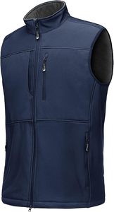 Chaleco Azul Marino para Hombre, Cuello Redondo, Transpirable, Reversible, Cierre de Cremallera, Cortavientos, Informal, Largo Regular, Color Sólido, Poliéster - Product Image 2