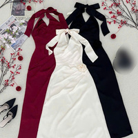Robe longue élégante et décontractée pour femme, unie, lavable, confortable, taille naturelle, pour polo en soie à manches courtes