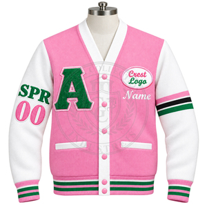 Cardigans blancs Alpha Sorority, col en V, tricotés, pulls universitaires pour femmes, vert rose, broderie grecque, style preppy, varsity - Product Image 5