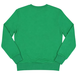 Sweat-shirt vert avec broderie chenille rose, style sororité grecque, col rond, coupe décontractée premium pour femme, en polaire pour l'hiver - Product Image 2