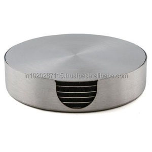 Dessous de verre en métal avec support en feutre pour éviter les rayures sur la surface de la table, adapté au café-bar du bureau à domicile - Product Image 4