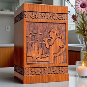 Wooden Urn Box with Secure <b>Lock</b> Lid Personalized Wooden Urn for Loved Ones urn by AYAANS - Product Image 3