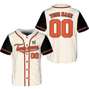 Camiseta de Béisbol Personalizada Negra y Roja para Hombre, Uniforme de Equipo con Botones, Camisa Deportiva Transpirable de Poliéster, Nombre y Número Personalizados OEM - Product Image 5